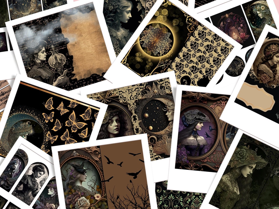 Victorian Witch Junk Journal Kit PRINTABLE Gothic Ephemera Pack ...