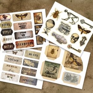 Steampunk Junk Journal Kit PRINTABLE Vintage Junk Journal Pages ...