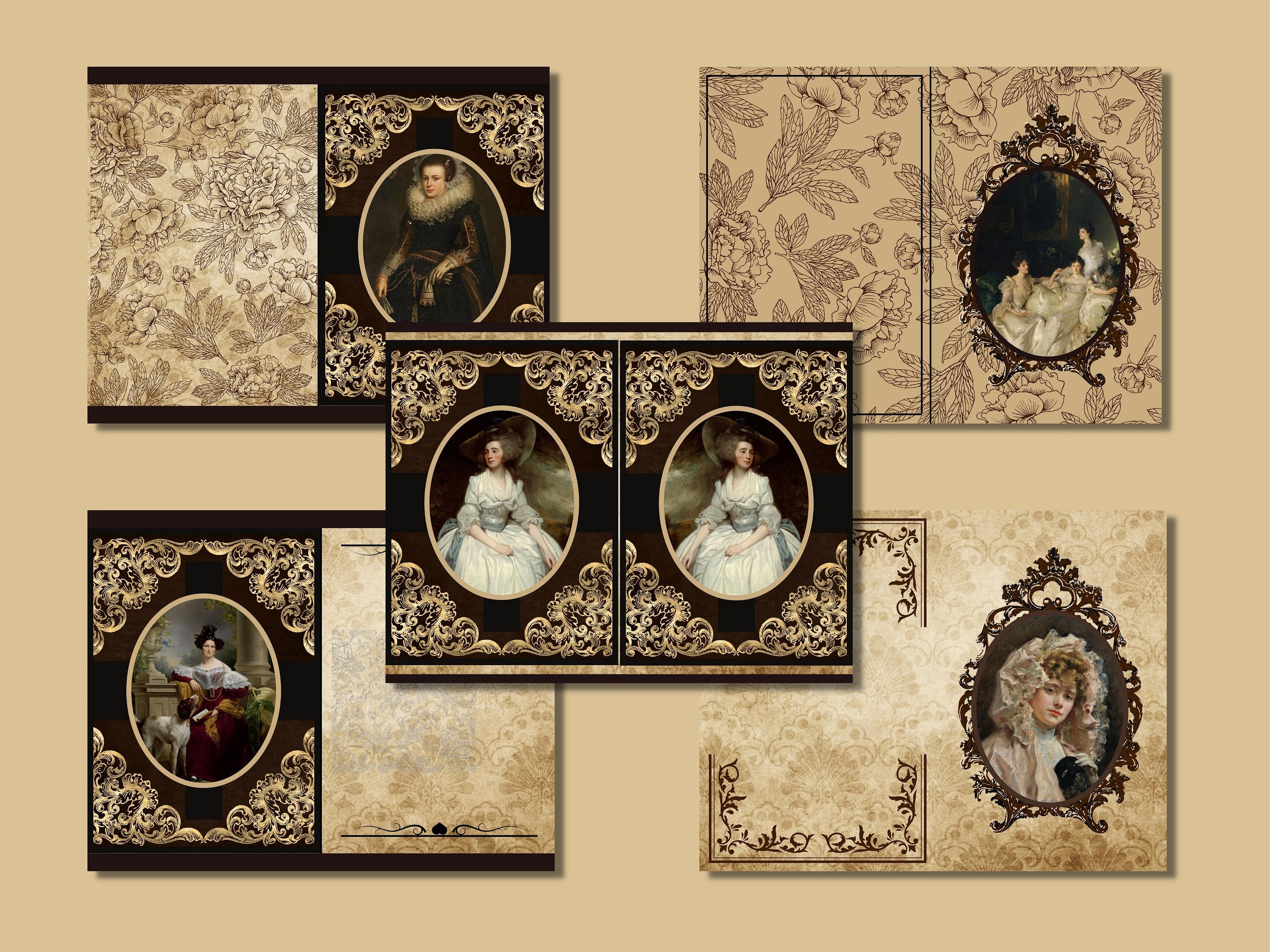 Vintage Women Junk Journal Kit PRINTABLE Antique Portraits Ephemera ...