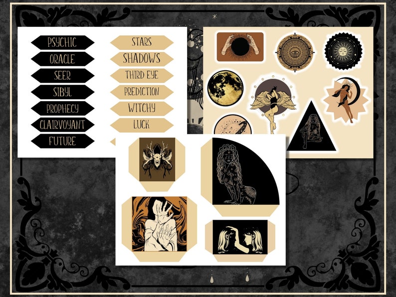 Fortune Teller Junk Journal Kit Printable Book of Shadows Grimoire ...