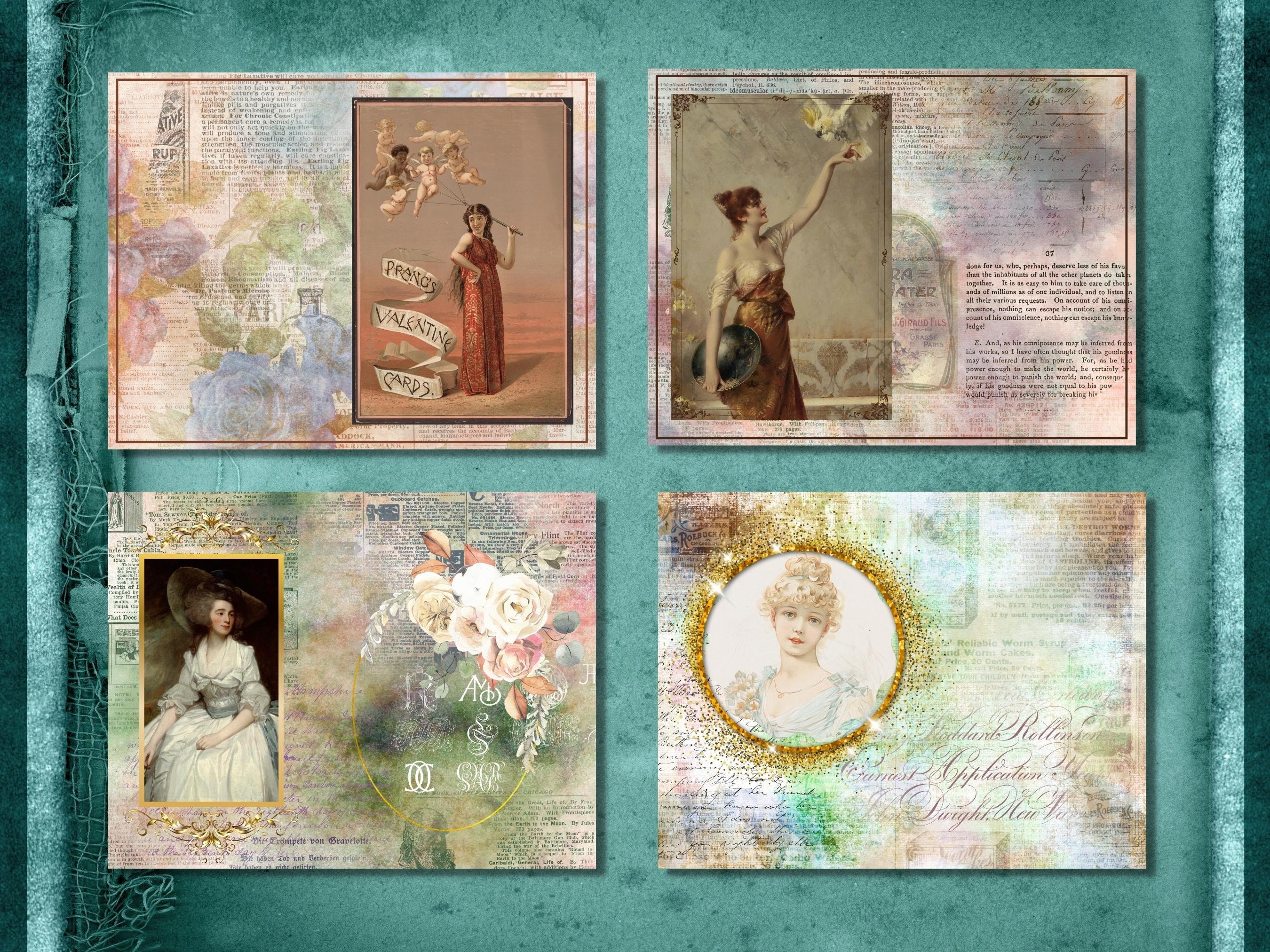 Vintage Women Junk Journal Pages PRINTABLE Victorian Women Ephemera ...