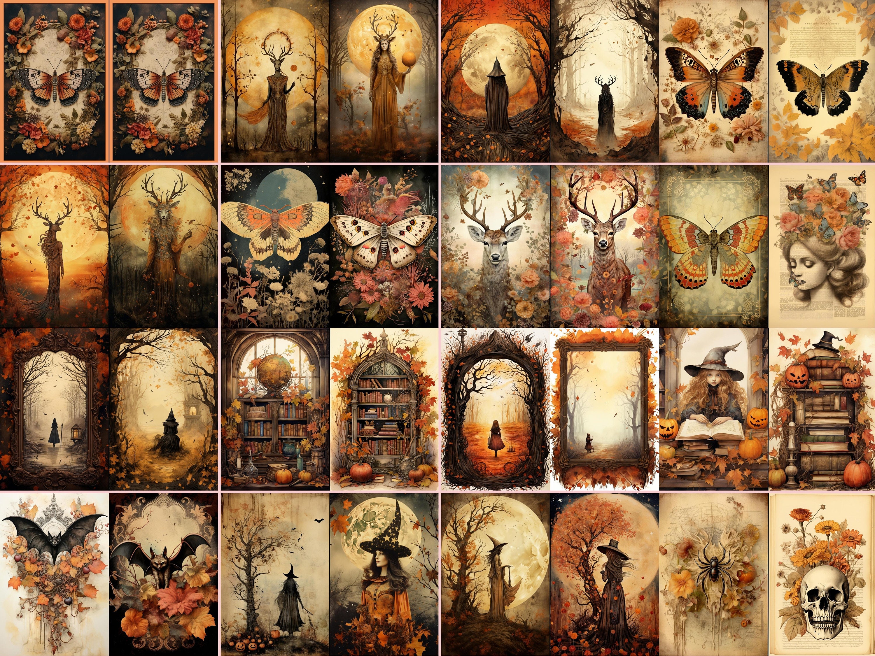 Autumn Witches Junk Journal Kit PRINTABLE Wiccan Ephemera Witchy ...