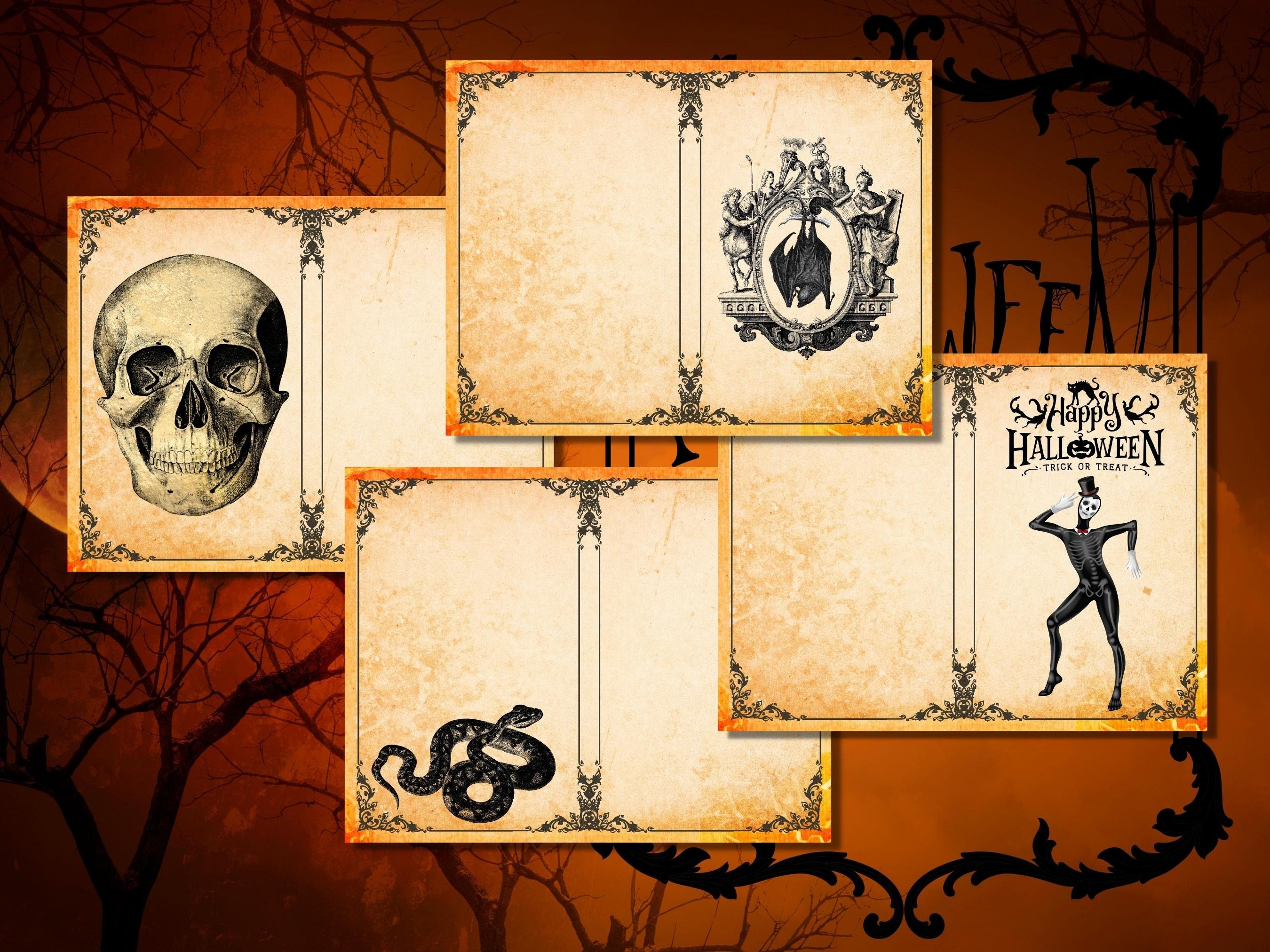 Halloween Junk Journal Kit DIGITAL Ephemera Pack Spooky Scrapbook ...