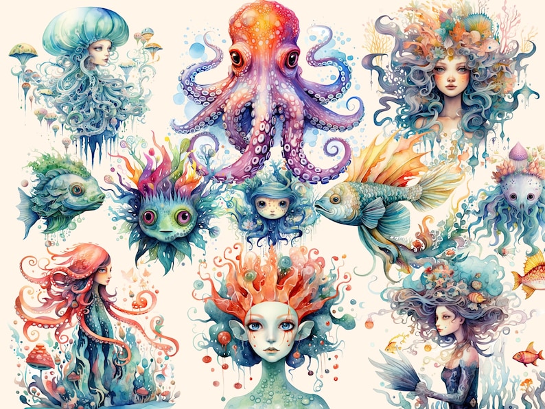 Enchanted Ocean PNG Clipart Bundle Fantasy Images Seaworld PNG ...