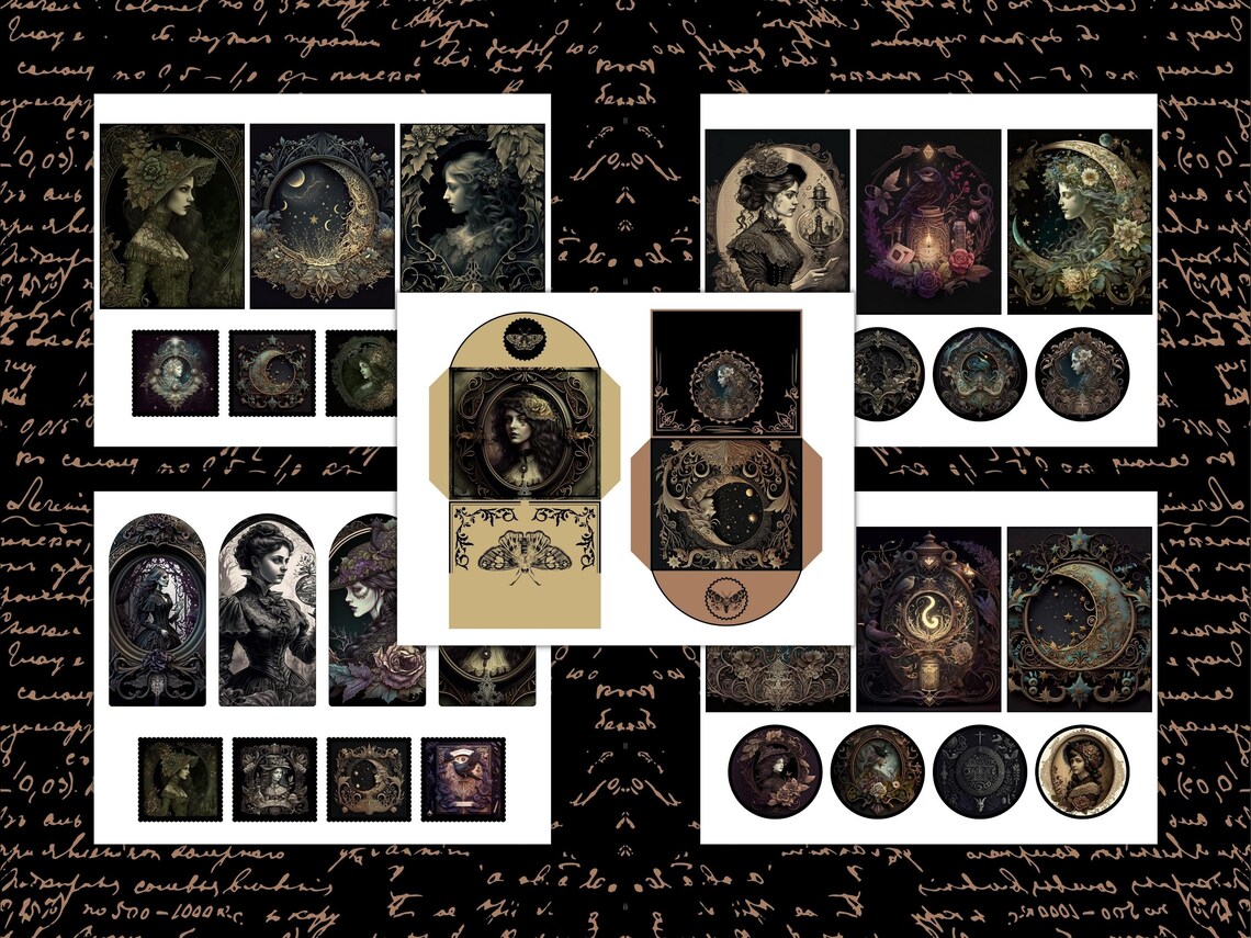 Victorian Witch Junk Journal Kit PRINTABLE Gothic Ephemera Pack ...