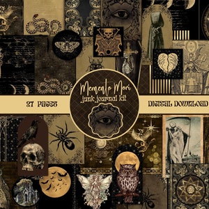 Memento Mori Gothic Junk Journal Kit PRINTABLE Ephemera Pack Witch Scrapbook Supplies DIGITAL Book of Shadows Grimoire Pages Collage Sheets