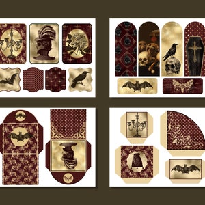 Red&gold Gothic Junk Journal Kit PRINTABLE Witch Ephemera Book of ...