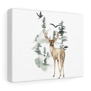 Woodland Deer PNG Digital Download canvas art print