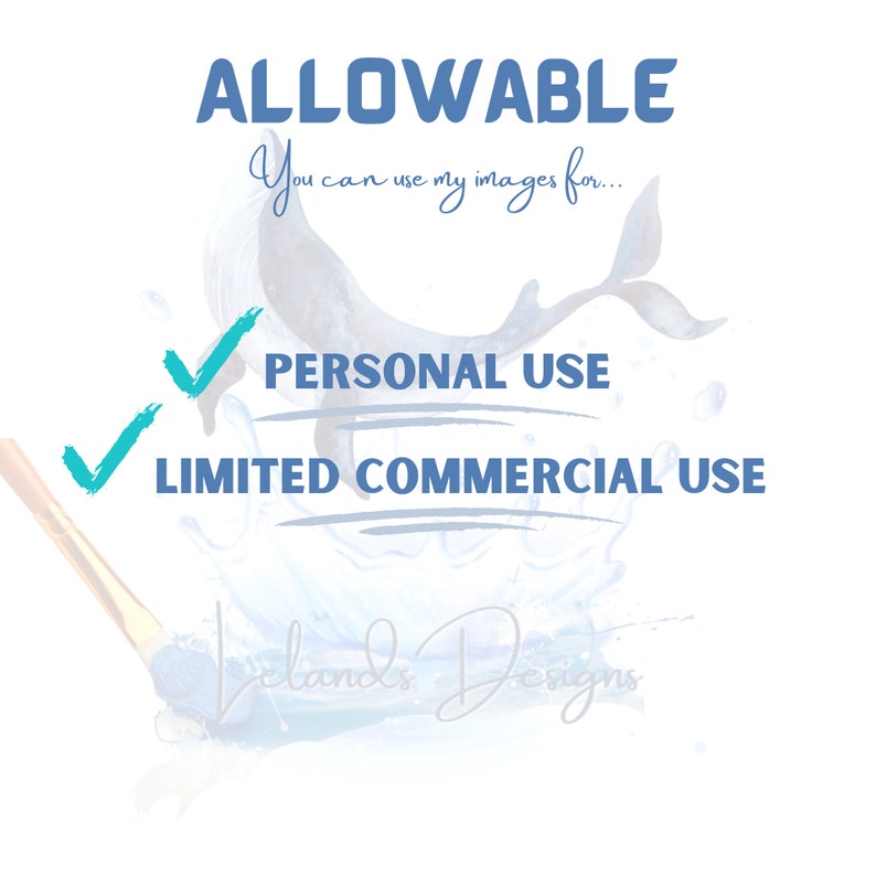 K&ouml;nnte beinhalten: Eine digitale Grafik in Blau und Wei&szlig; mit dem Wort &bdquo;ALLOWABLE&ldquo; und dem Text &bdquo;Sie k&ouml;nnen meine Bilder verwenden f&uuml;r...&ldquo;. Es enth&auml;lt auch die S&auml;tze &bdquo;PERS&Ouml;NLICHE NUTZUNG&ldquo; und &bdquo;BESCHR&Auml;NKTE KOMMERZIELLE NUTZUNG&ldquo; mit einer Walillustration.