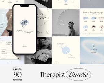 Mental Health Instagram Templates, Counselling Canva Templates, Psychologist posts, Counselor IG stories, Therapist social media, Psychology