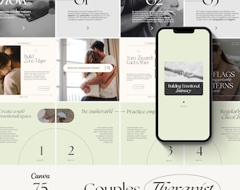 Mental Health Instagram Templates | Editable Canva Carousel Posts for Therapists & Psychologists | Social Media Templates