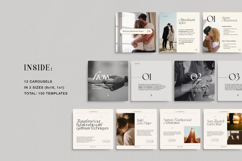 Mental Health Instagram Templates | Editable Canva Carousel Posts for Therapists & Psychologists | Social Media Templates image 9