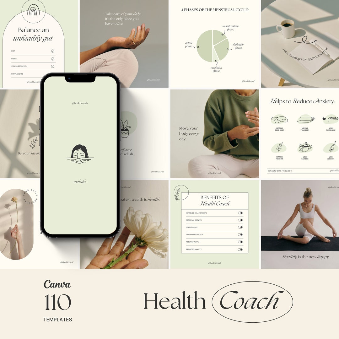 Health and Wellness Coach Instagram Templates, Health Coach, Nutrition ...