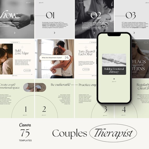 Mental Health Instagram Templates | Editable Canva Carousel Posts for Therapists & Psychologists | Social Media Templates
