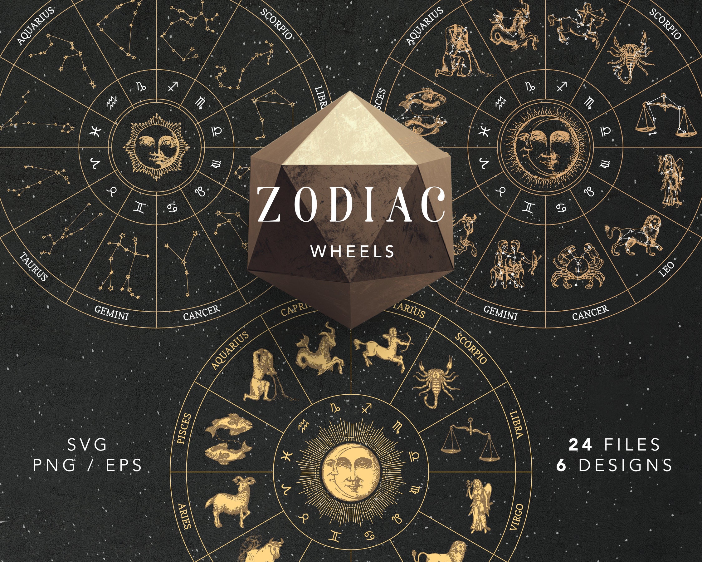 Zodiac SVG, Zodiac wheel SVG, Astrology Wheel Constellations clipart, Wheel of the year, Celestial Map, Horoscope Circle, Zodiac PNG