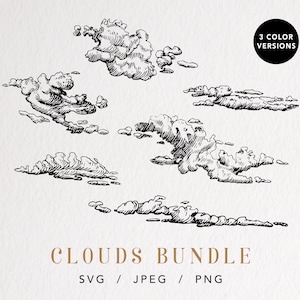 Clouds png | Cloud bundle svg | Cloud clipart | Clouds SVG | Fluffy Cloud svg | Cloud Print svg | Cloud bundle Png | Sky svg | Cloud Cricut
