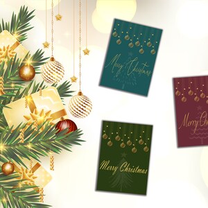 Set di 3 Cartoline di Buon Natale Download Istantaneo