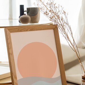 Summer Sunrise-Sunset Sea Waves Poster Boho Abstract Minimal Modern Wall Decor Art Printable DIGITAL DOWNLOAD