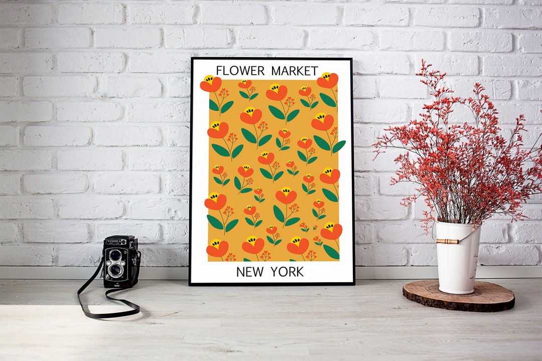 Flower Market New York Poster Instant Download Etsy
