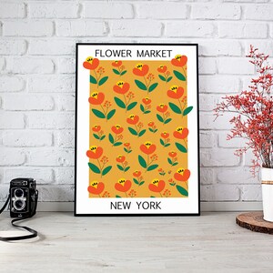 Flower Market New York Poster Instant Download