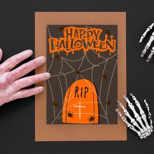 Halloween Card Happy Halloween Card RIP Halloween Collection Stampabile Download digitale istantaneo