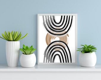 Resumen, cartel de arcoíris Boho, arte de decoración de pared-descarga instantánea