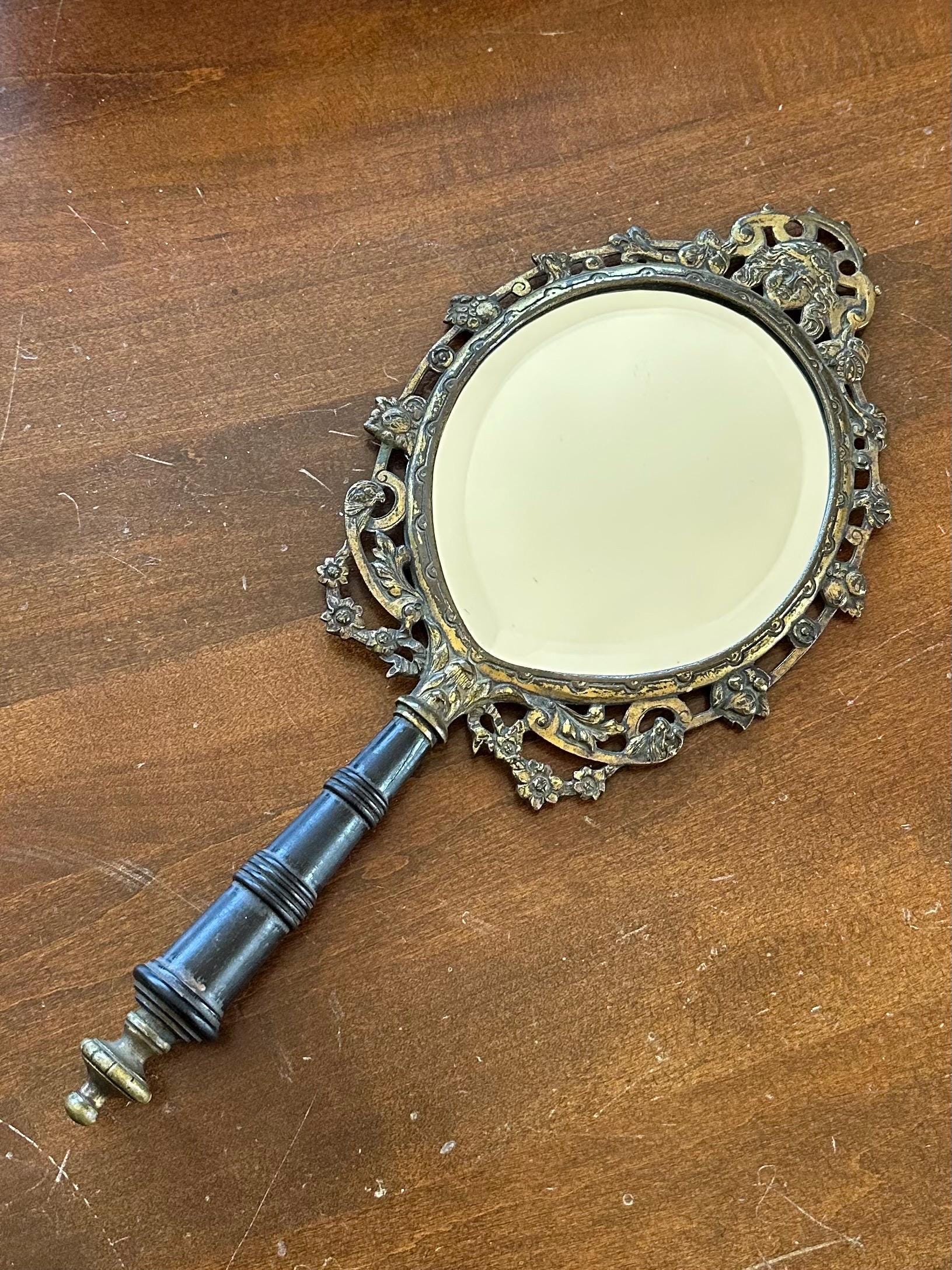 RARE 19th Century Antique Victorian Brass & Black Ebony Wood
