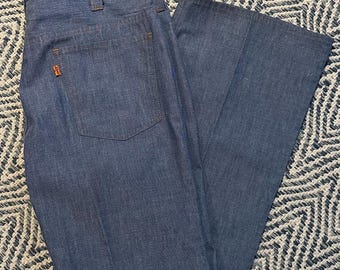 Vintage 1970s LEVI'S Gentleman's Jeans Orange Tab Lightweight Denim Straight Leg Trousers 34x29
