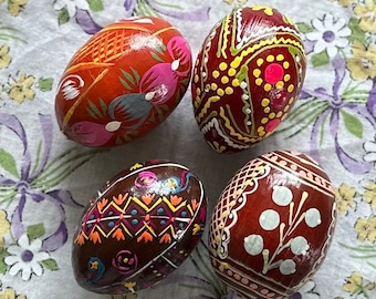 You Pick! Vintage Hand Painted Wooden Easter Eggs