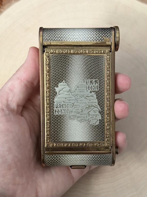 Vintage 1940s WW2 Era US Zone / French Zone Germany Multi Compartment Compact