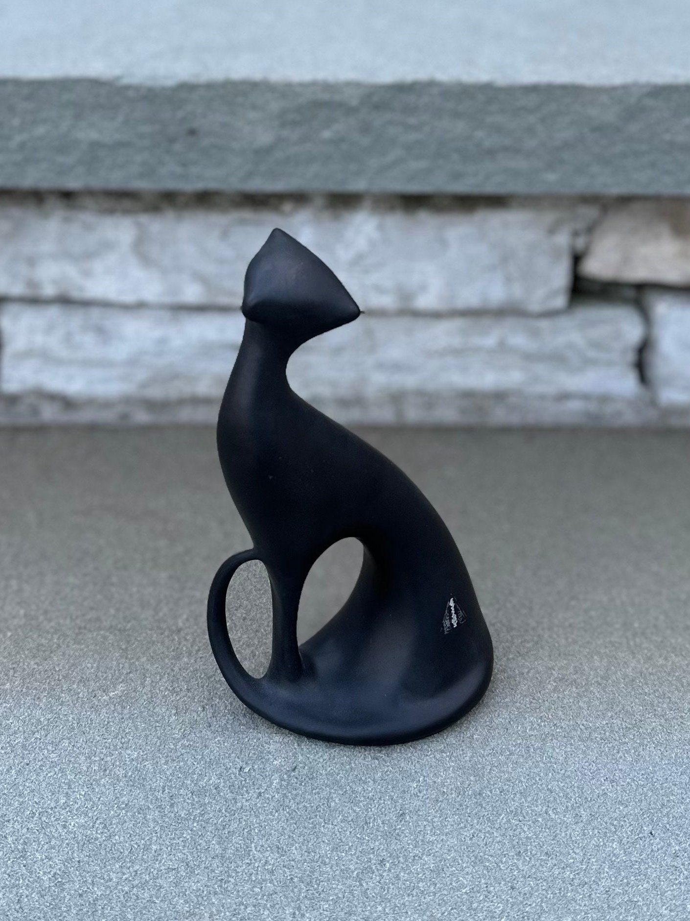 DUX　Jaroslav Jezek　オブジェ　アンティーク Vintage 1960s MCM Signed Royal Dux Jaroslav Jezek Matte Black Hand