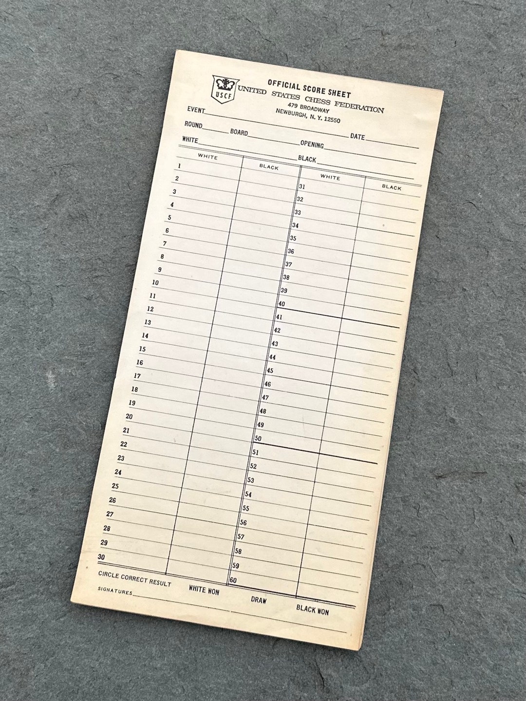 Vintage USCF United States Chess Federation Official Score Etsy Vintage USCF United States Chess Federation Official Score Etsy