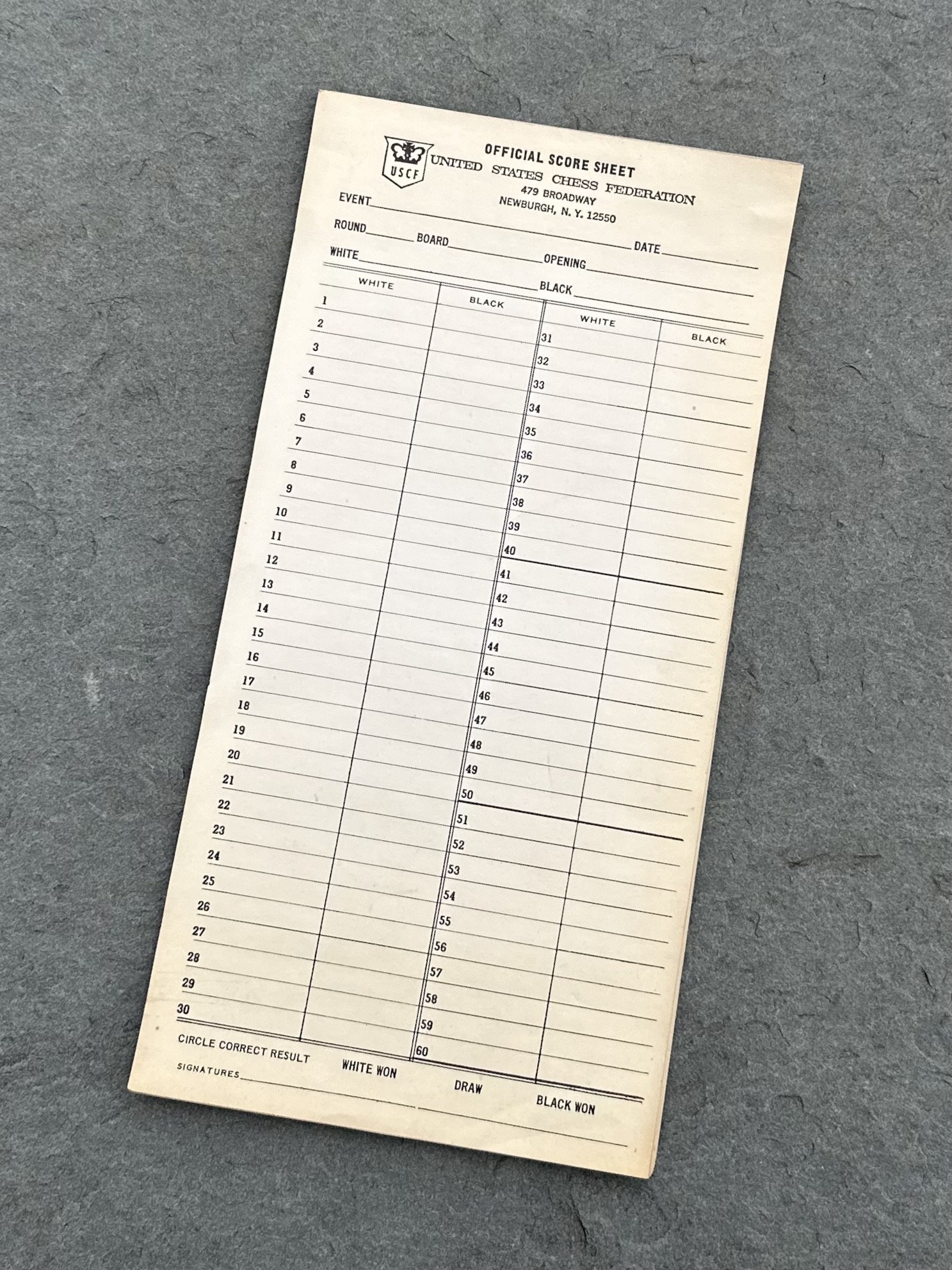 Chess score sheets to record the game Royalty Free Vector