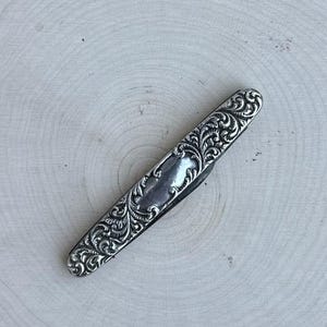 Navaja de bolsillo plegable antigua EMPIRE KNIFE CO. de plata esterlina de dos hojas, c.1856-1930