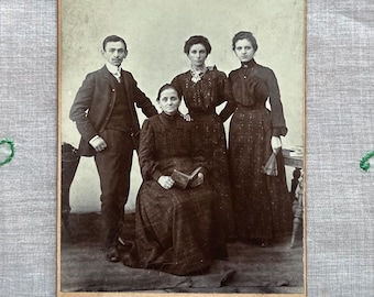 Antique Victorian Cabinet Card of Family Hungarian Dated 1905