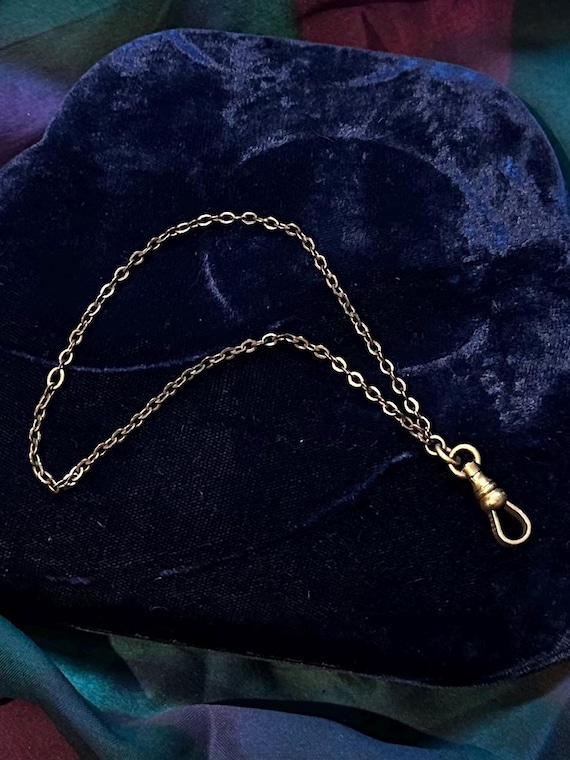 Antique 1890s Victorian Era Signed SR & Co. Gold Filled Watch Chain Dog Clip Clasp Sears Roebuck Co.