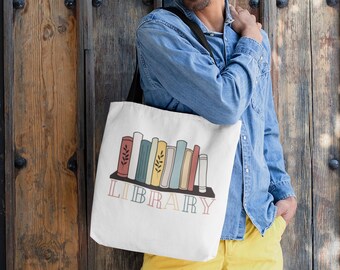 Bolsa de mano de la biblioteca, Bolsa reutilizable del mercado de comestibles, Bolsa de libros, Los lectores son líderes, Regalo para el lector, Leer más libros, Regreso a la escuela, Bibliotecario