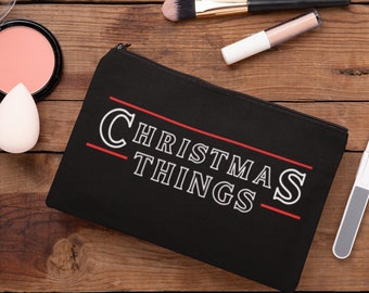 Christmas Things Bag, Makeup Poup, Pencil Case, Cosmético, Gift Giving Idea, Happy Holidays, Stranger, Secret Santa Gift, Snack Bag