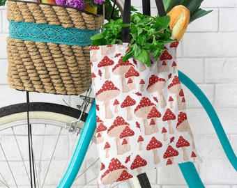 Cottagecore Mushroom Market Tote Bag Herbruikbare Red & White Vintage Style Eco-Friendly Boodschappentas Cute Gift Farmers Market Bag