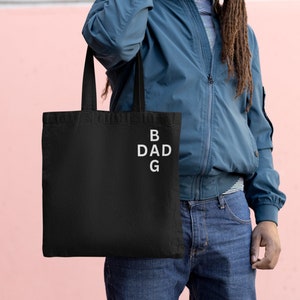 Sac fourre-tout pour la fête des pères, sac pour papa, sac cadeau, sac réutilisable pour le marché d'épicerie, cadeau bonus pour papa, cadeau parfait pour papa, sac fourre-tout noir pour homme