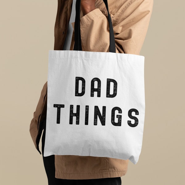 Dad Things Tote Bag Dad Life, Fathers Day Gift Bag, Father's Day Present, Gift for Dad, Dad Birthday Gift, Worlds Best Dad, New Dad Bag