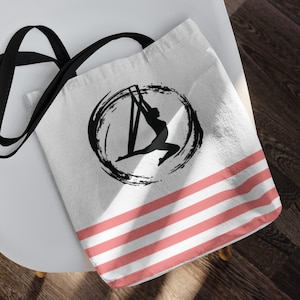 Aerial Yoga Studio Tote Bag Fitness Performer Empowerment Reusable Market Bag Encouragement Gift Bag Gymnastics Bag I Love Gymnastics