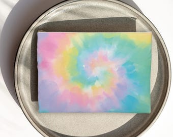 Bolsa para accesorios con efecto tie-dye pastel, bolsa con cremallera, neceser, neceser, regalo para ella, estilo VSCO Girl, neceser, estética de los 90