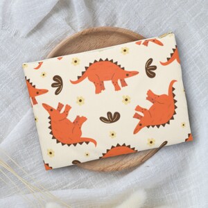Orange Dinosaurier Accessoire Tasche für einen Spaß Fierce Dino Themen Stil Tolles Geschenk für Kinder Besessen von Dinosaurier Gastgeschenke Dino Federmäppchen