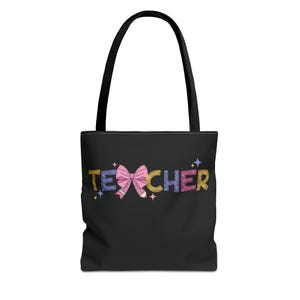 Teacher Tote Bag Back to School Book Supply Bag for Teachers, Reusable ...