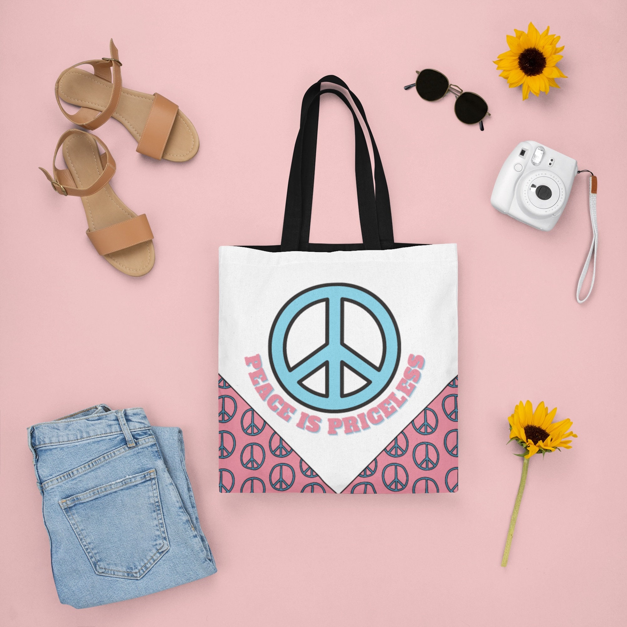 Peace Sign Tote Bag Peace Sign Tote Bag