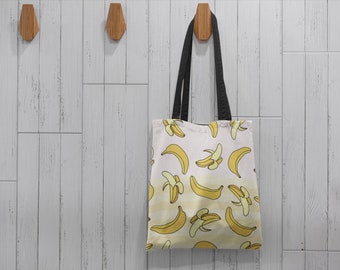 Banana Market Tote Bag Reusable Foldable Grocery Shopping