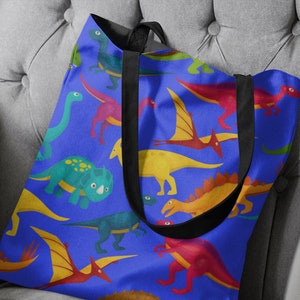 Dinosaur Tote Bag Fun Fierce Dino Themed Carryall for Kids Prehistoric Style and Adventure Dinosaur Lovers Gift Bag Library Bag Cool DIno