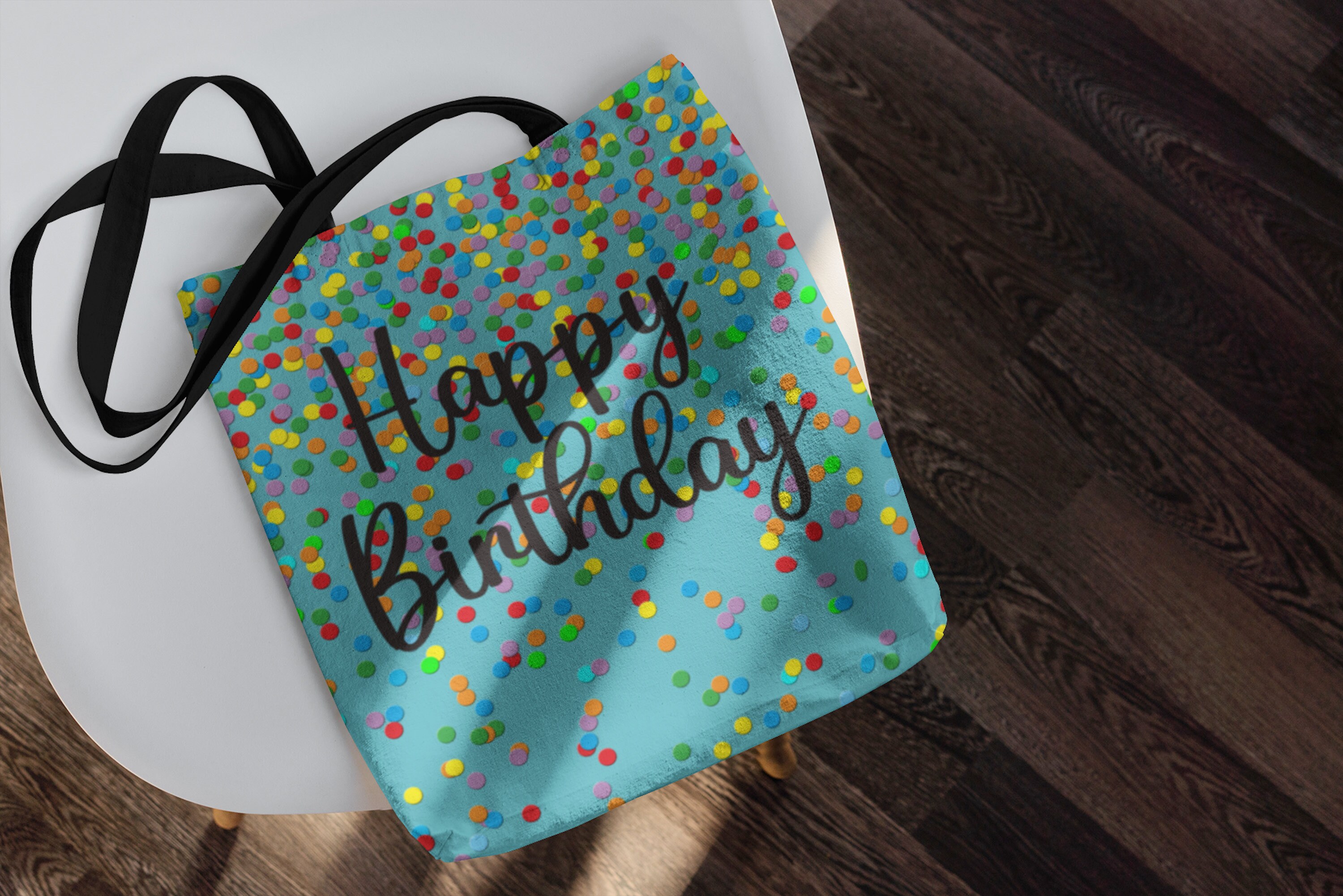 Confetti Happy Birthday Tote Bag, Happy Birthday Gift Bag, Bday