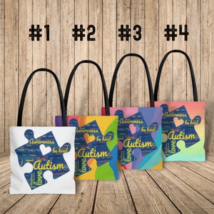 Autisme Awareness Month Tote Bag / ASD / Neurodiversiteit / Autisme Puzzle Piece Bag / Autism Mom Bag / Herbruikbare Boodschappentas / Autisme Liefde